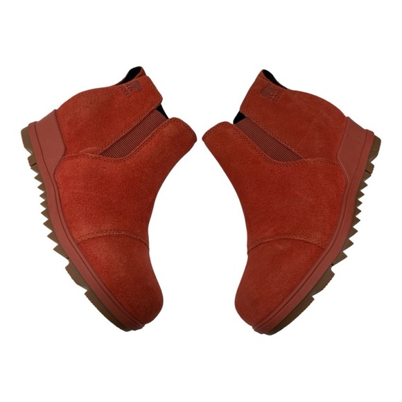 Sorel Evie Pull On Wedge Booties WarpRed Womens Waterproof Rain Boot size 6 - Picture 5 of 10
